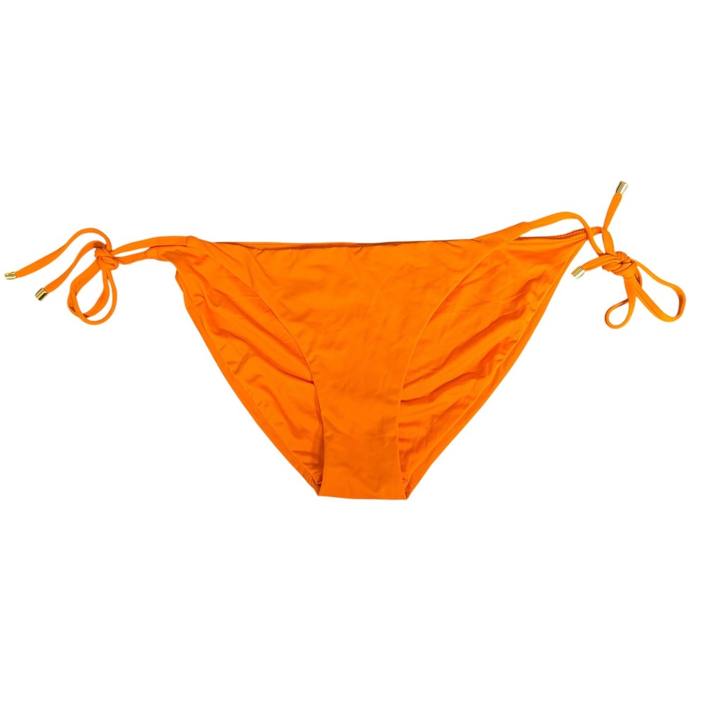 Victoria's Secret Orange String Bikini Bottom‎ Side Tie Gold Hardware Size Large